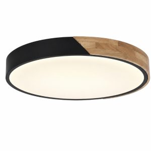 769 CH 2411-270 Black Wood Ceiling Light